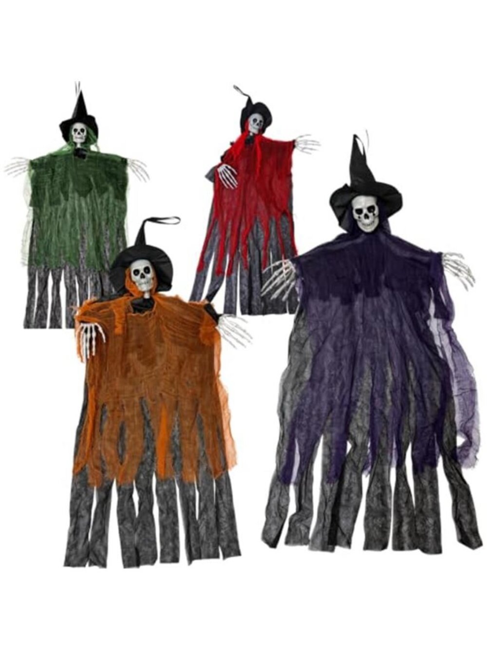 4 Color Per Packs 3.9Ft Halloween Hanging Flying Ghosts for Haunted House Prop